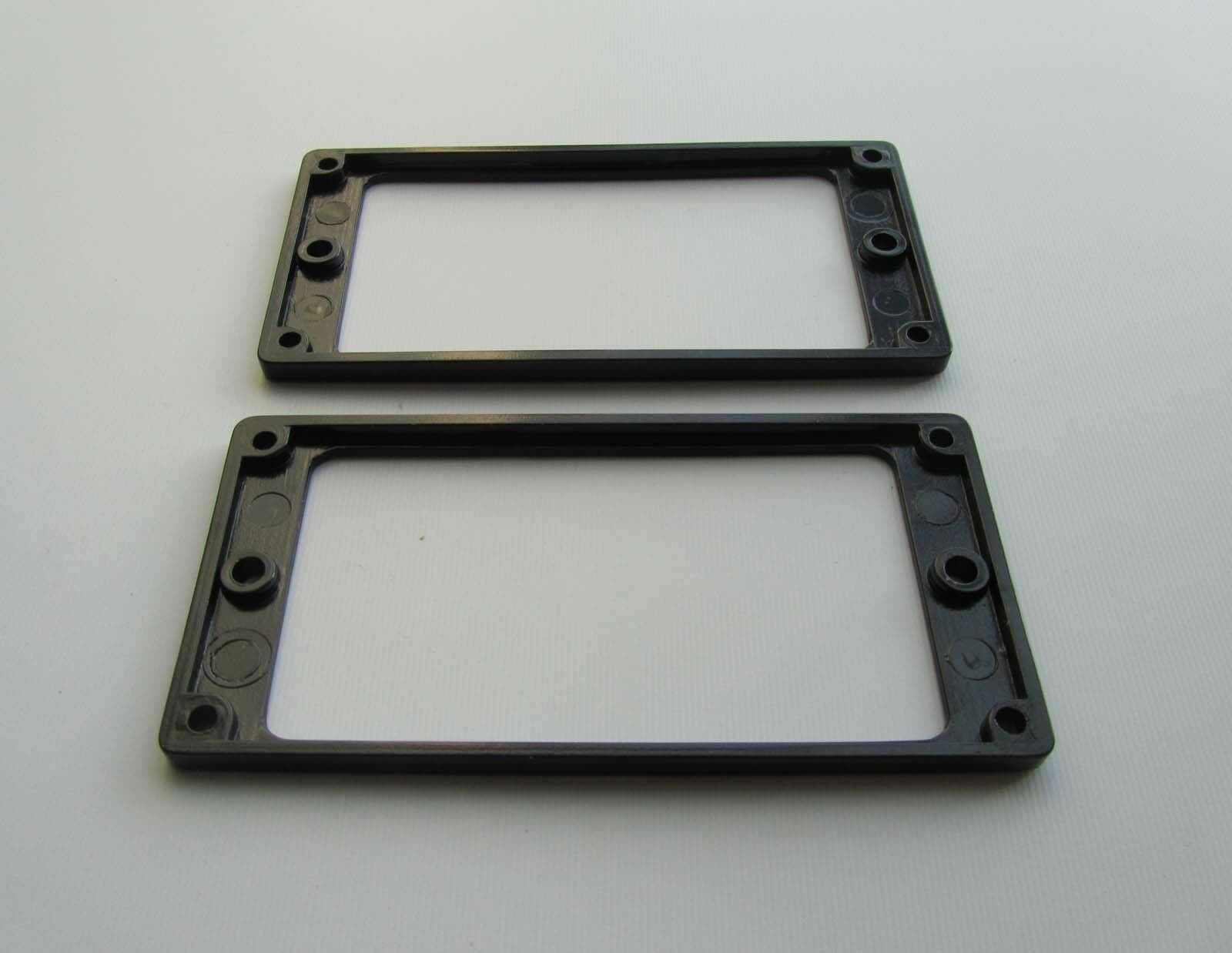 2x Black Metal Flat Bottom Humbucker Guitar Pickup Ring Pickup Frames