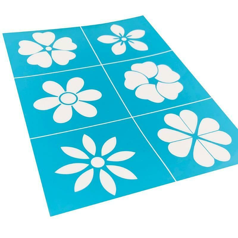 Flowers Self-Adhesive Silk Screen Printing Stencil for Painting on Wood T-Shirt