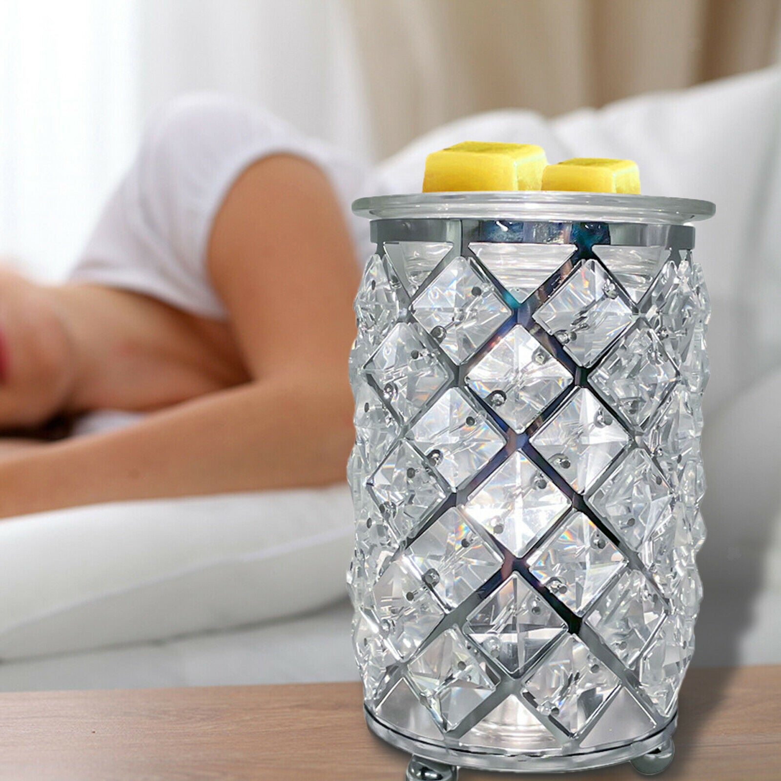 Crystal Scented Thermal Candle Warmer Wax Melter Lamp Home Tabletop Lights