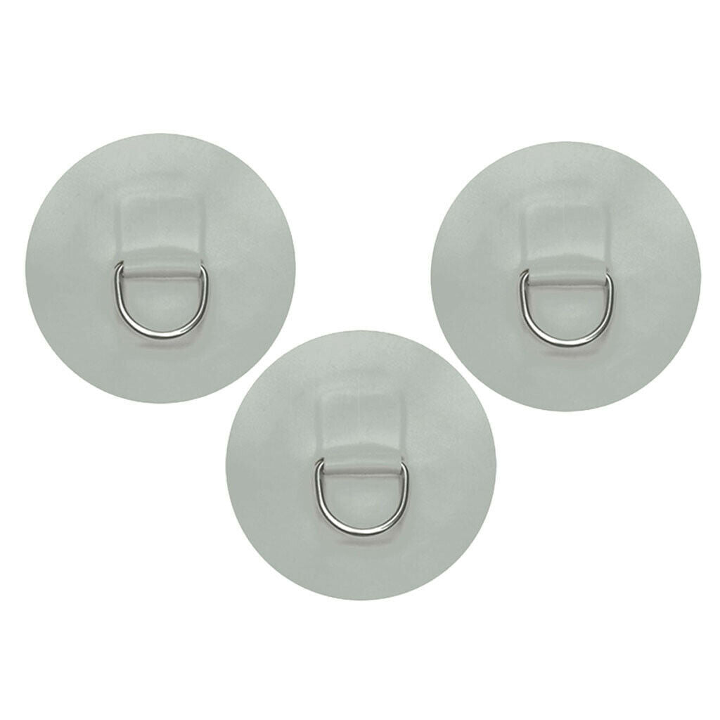 3pcs Stainless Steel D-Ring Patch for Inflatable Boat Dinghy Kayak Canoe