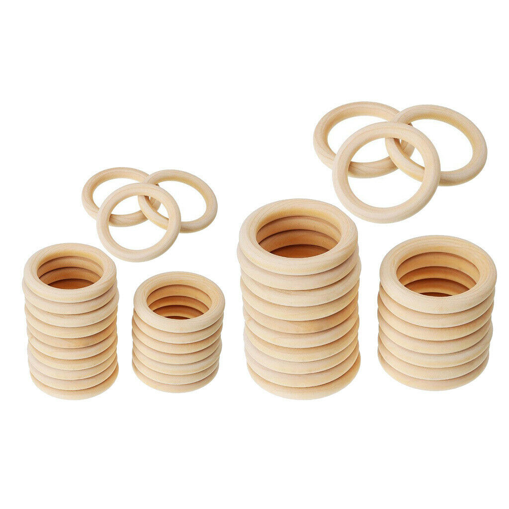 Handmade Natural Wooden Teething Rings Wood Baby Teether Rings