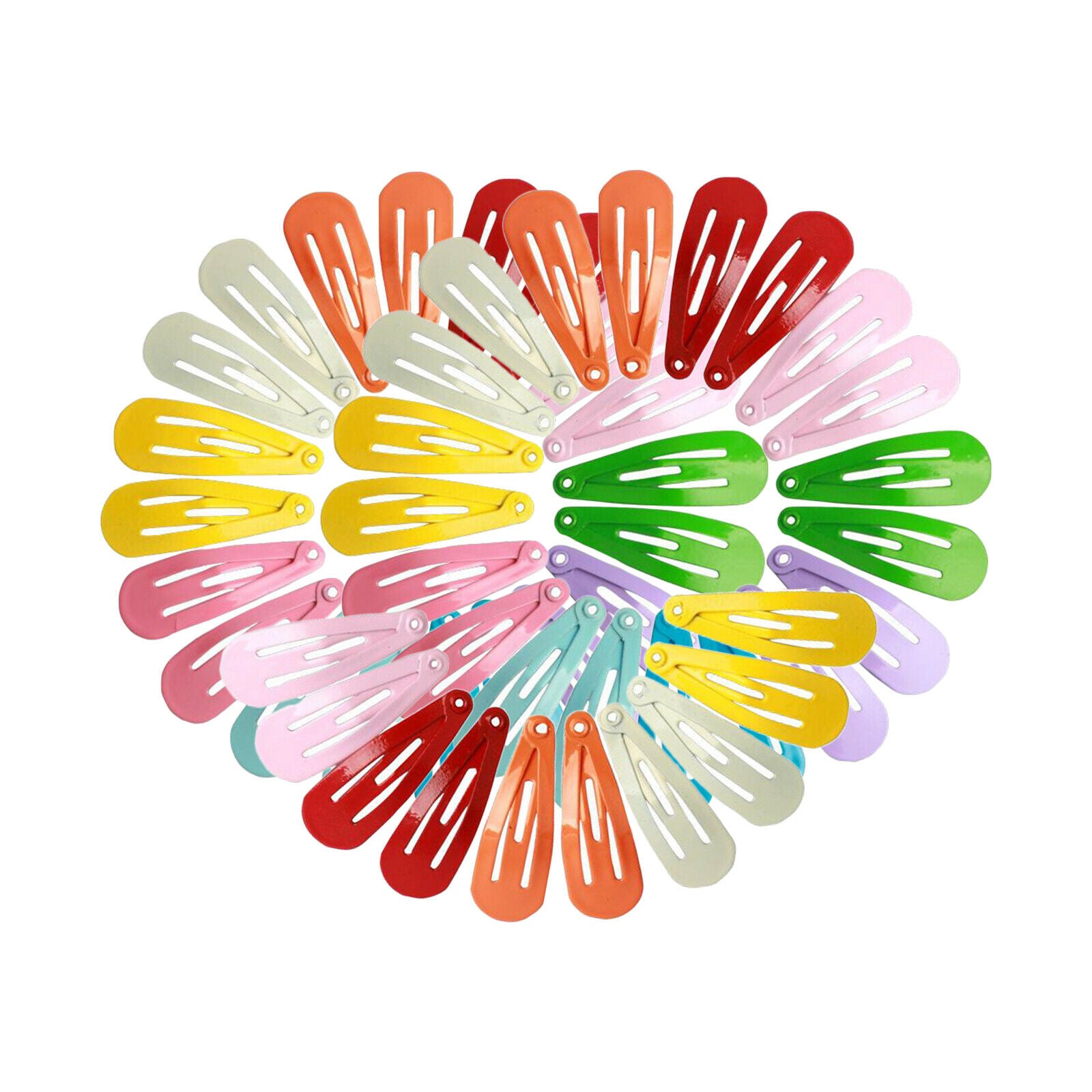 50x Girl Hair Clips 10 Assorted Colors Non- Metal Hair Barrettes Hair