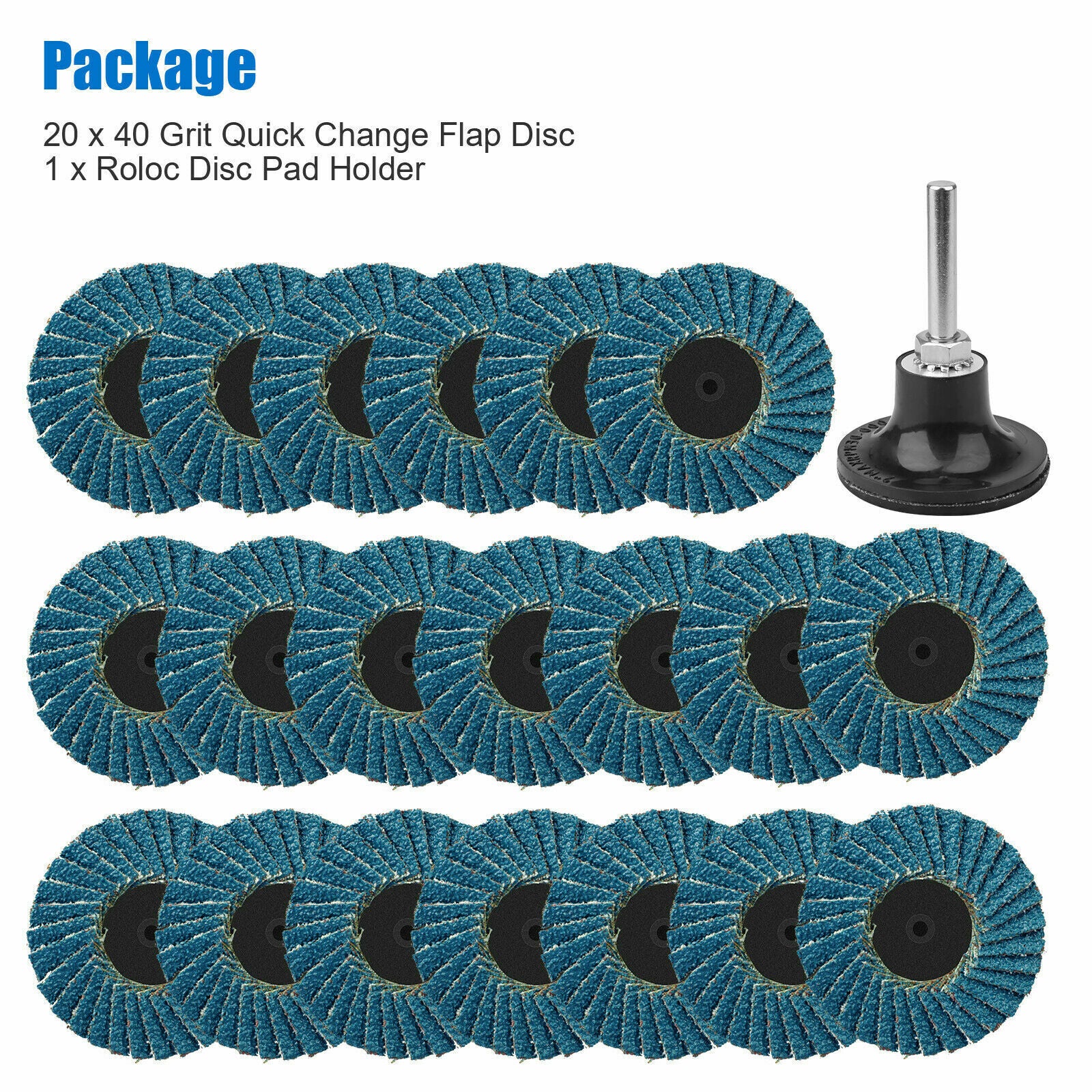 21PCS 2 Inch Sanding Flap Disc Angle Grinding Wheels Set Polishing W/Holder Kit