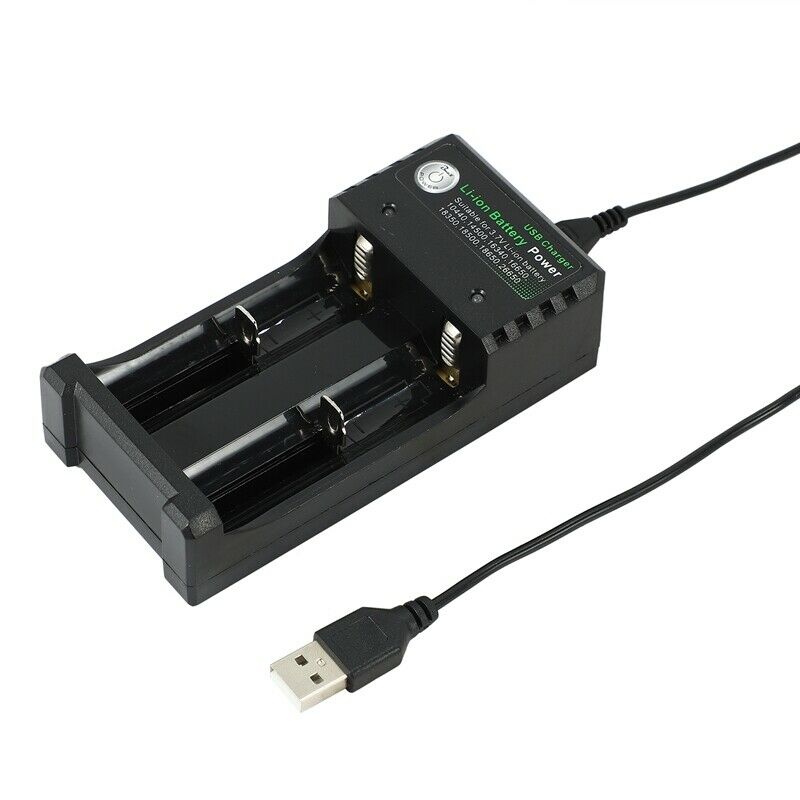 Rechargeable 2-Slot Battery Charger Li-Ion USB Smart Fast Charger For 18350 18X3