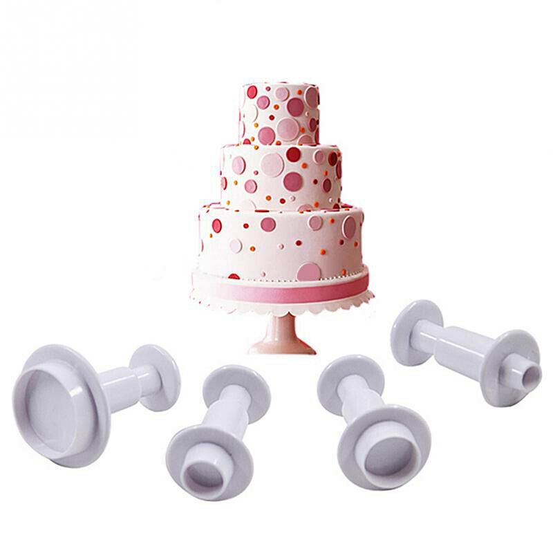 4pcs Round Cookie Molds Cutter Fondant Cake Decorating Tools Kitchen Acce.l8