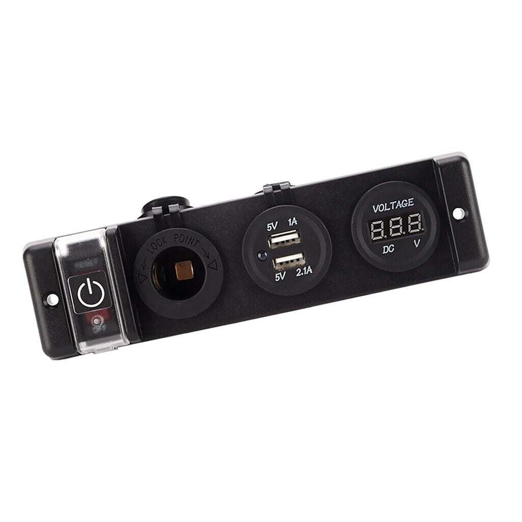 12V Digital Display Voltage Combination Panel Car Charging Cigarette Lighter