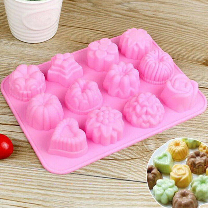 Cake Baking Flower Shaped Silicone Mould DIY Handmade Candle Soap Moulds .l8