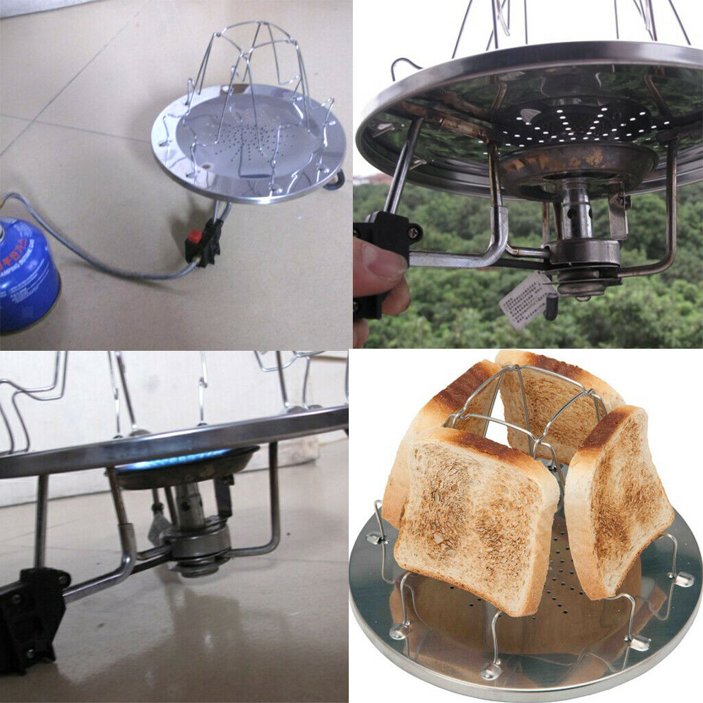 4-Slice Stainless Steel Toast Tray for Camping Picnic Kitchen