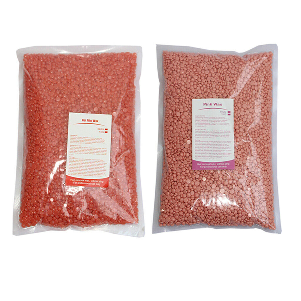 Pack of 2Bags 1000g Safe Hot Wax Beans Hair Removal Spatula Applicator Bikini