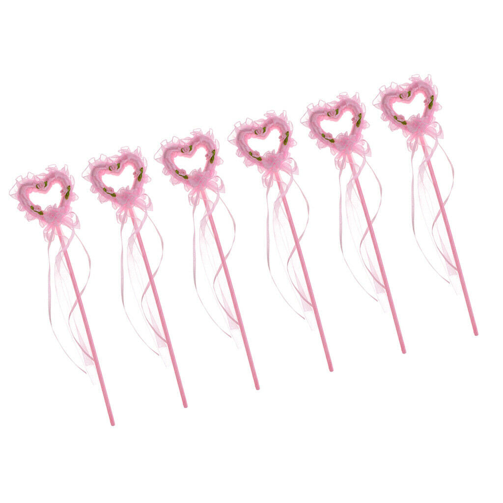 6 Pieces Romantic Pink Heart Shape Princess