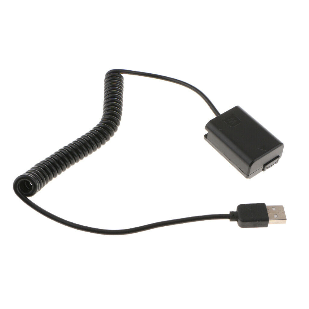 For Sony Alpha NEX-5 6 7 Replacement NP-FW50 DC Coupler with USB Power Cable