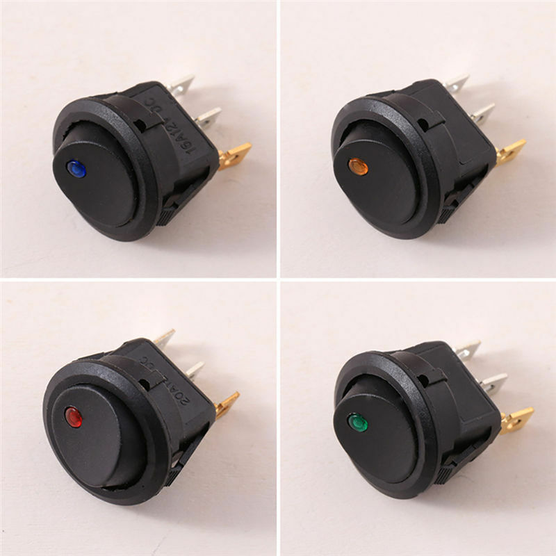 4x 12V Car Round Rocker Boat Toggle ON/OFF Waterproof Switch Push Button Switch