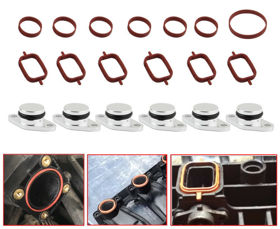 1 Set Intake Manifold Gaskets+6 Swirl Flap Bung For BMW E70 E71 E90/E91/E92 325d