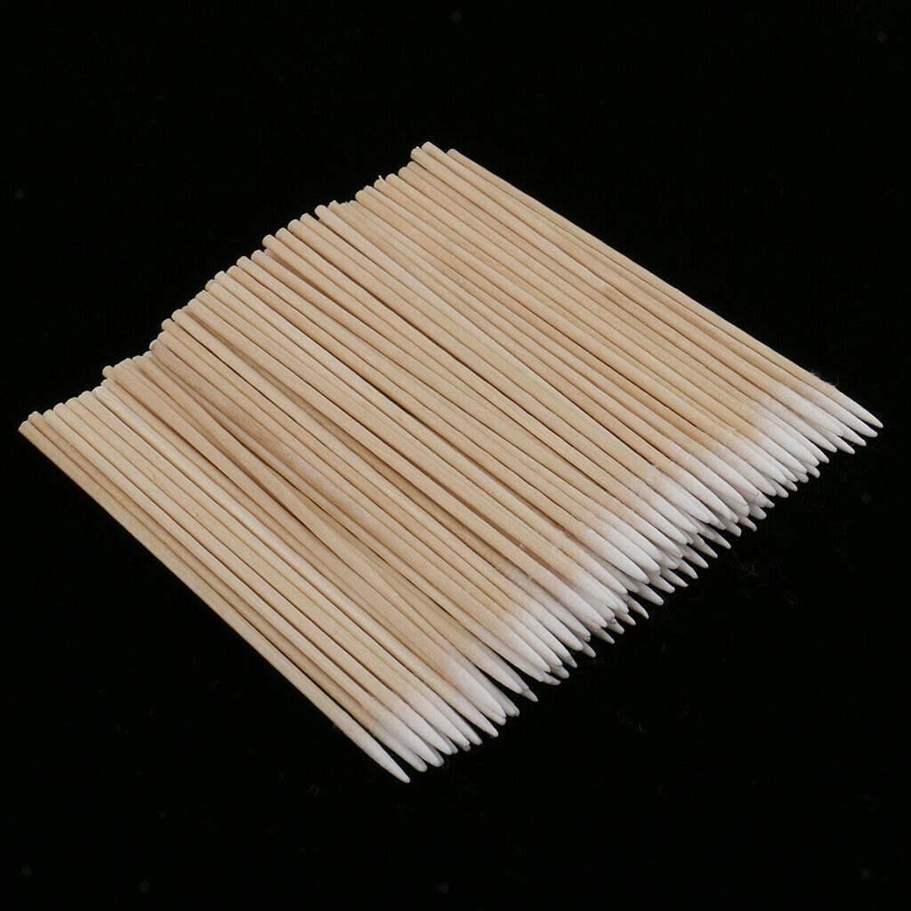 100x 4'' Pointed Makeup  Cotton Swab Precision Microblading Cotton Bud