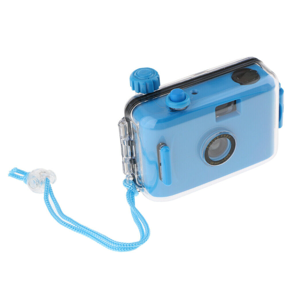 Waterproof Lomo 35mm Film Camera with Case, 16ft Underwater, Reusable, Blue