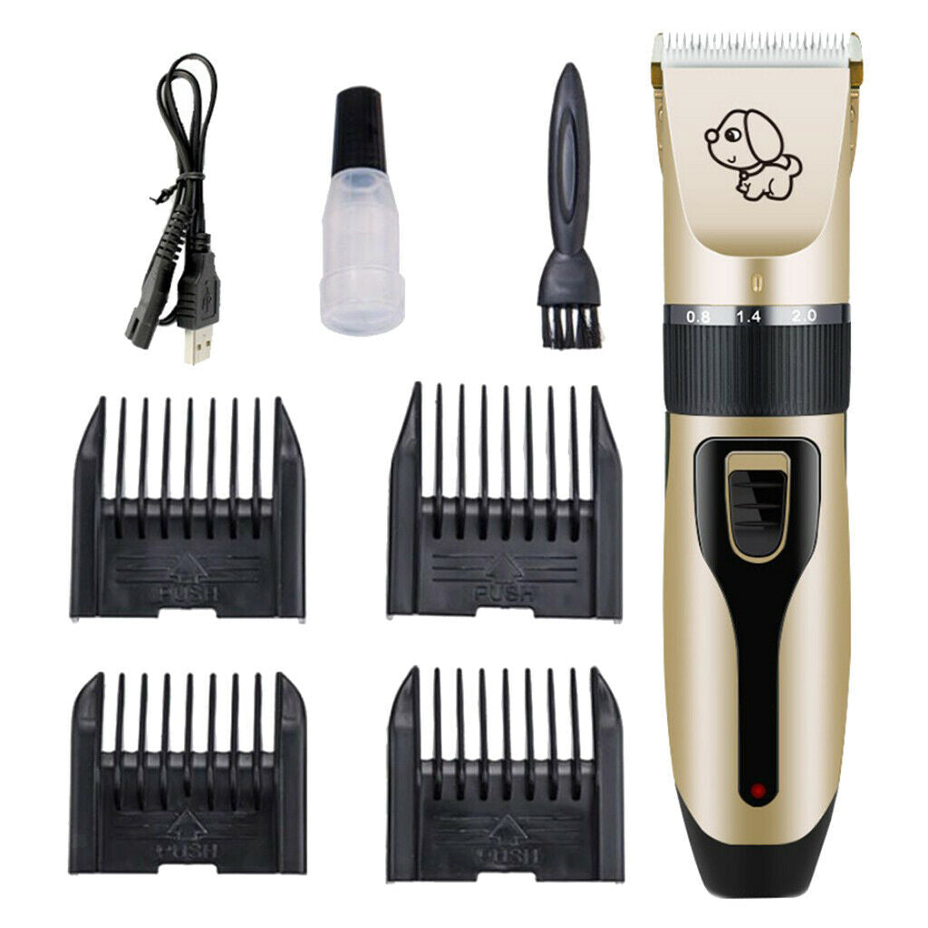 Set of 2 3.7V Low Noise Dog Shaver Clippers USB Rechargable Dog Hair Trimmer