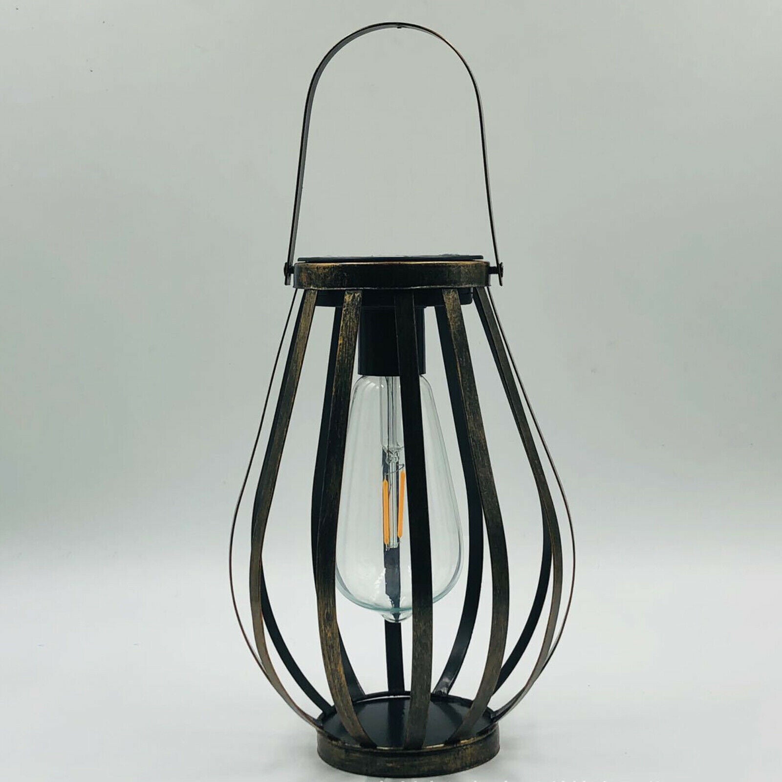 Hanging Solar Metal Waterproof Lamp Warm Light Bulbs for Garden Porch Decor