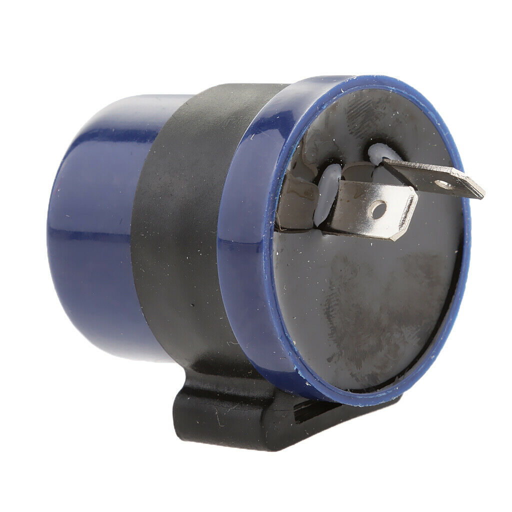2Pcs 6-12V 2 Pin Motorcycle Beeper Turn Signal Indicator Relay Flasher Blue