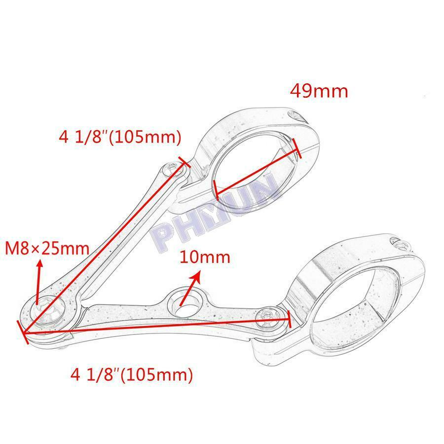 48mm 2x Motorcycle Headlight Bracket CNC Mounting Front Fork Tube Holder Clamp