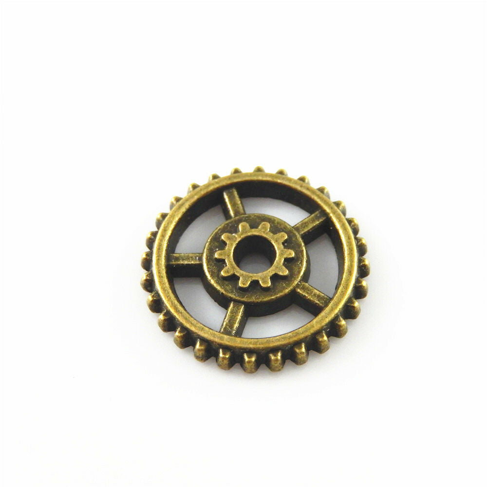 25 pcs Retro Bronze Gear Alloy Charm Steampunk Cogs For Pendant DIY Craft 18*3mm