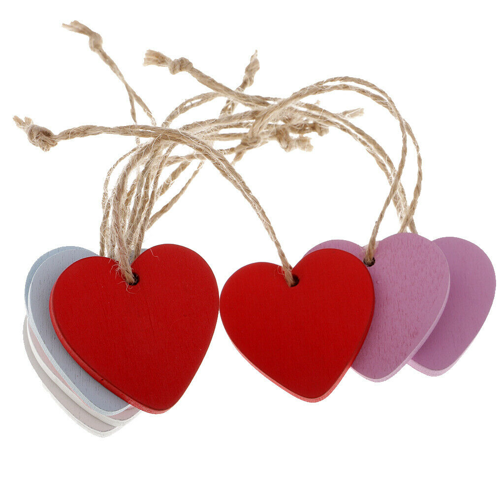 20 Pieces Mixed Wooden Heart MDF Blank Tags For Craft Wedding Decors DIY