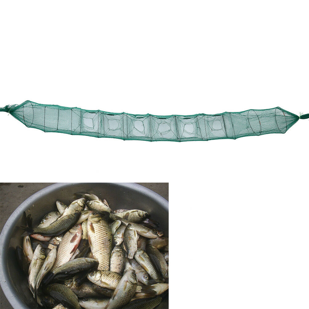 1.8m Fishing Foldable Portable Crayfish Catcher Live Fish Shrimp Lure Nylon Tt