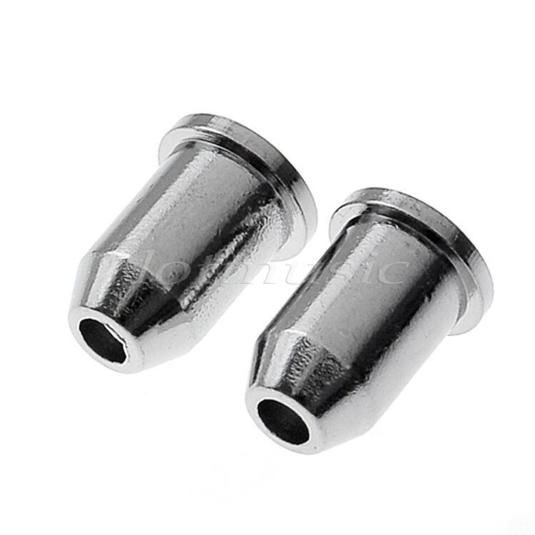 10pcs Guitar String Mounting Ferrules Bushings Through Body Chrome