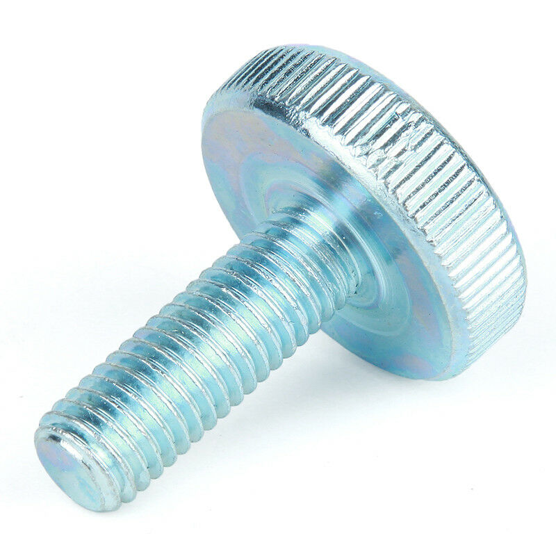 6Pcs M6* 8-25mm Knurled Thumb Flat Screws Hand Grip Knob Bolts Set Zinc Plated