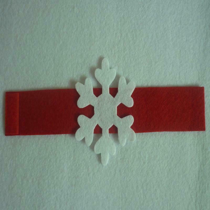 4pcs Tissue   Snowflake Napkin Buckle Home Hotel Wedding Xmas Decor Red