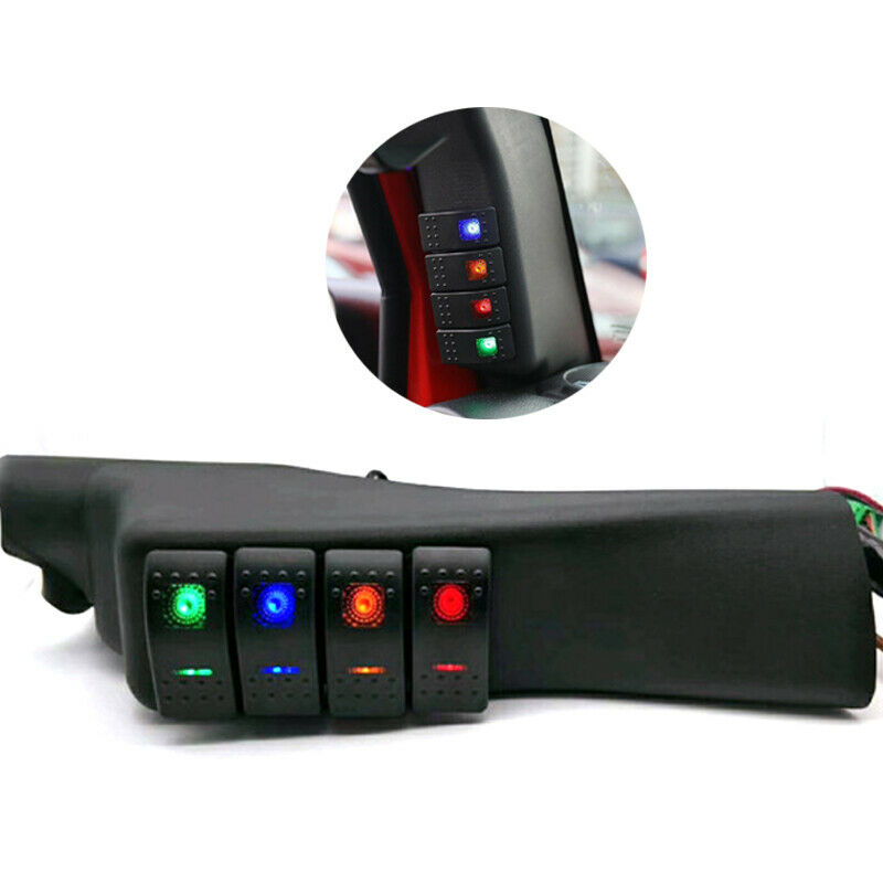 Black Left Side A-Pillar Rocker Switch Pod Panel Fit For Jeep Wrangler JK Pretty