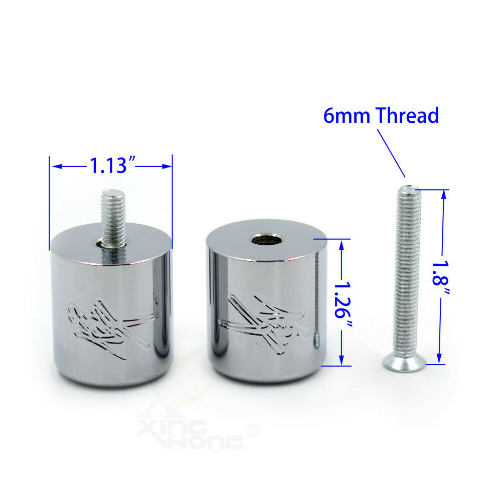 For 99-12 Suzuki  Hayabusa Gsx1300R Chrome Kanji Hand Bar Ends