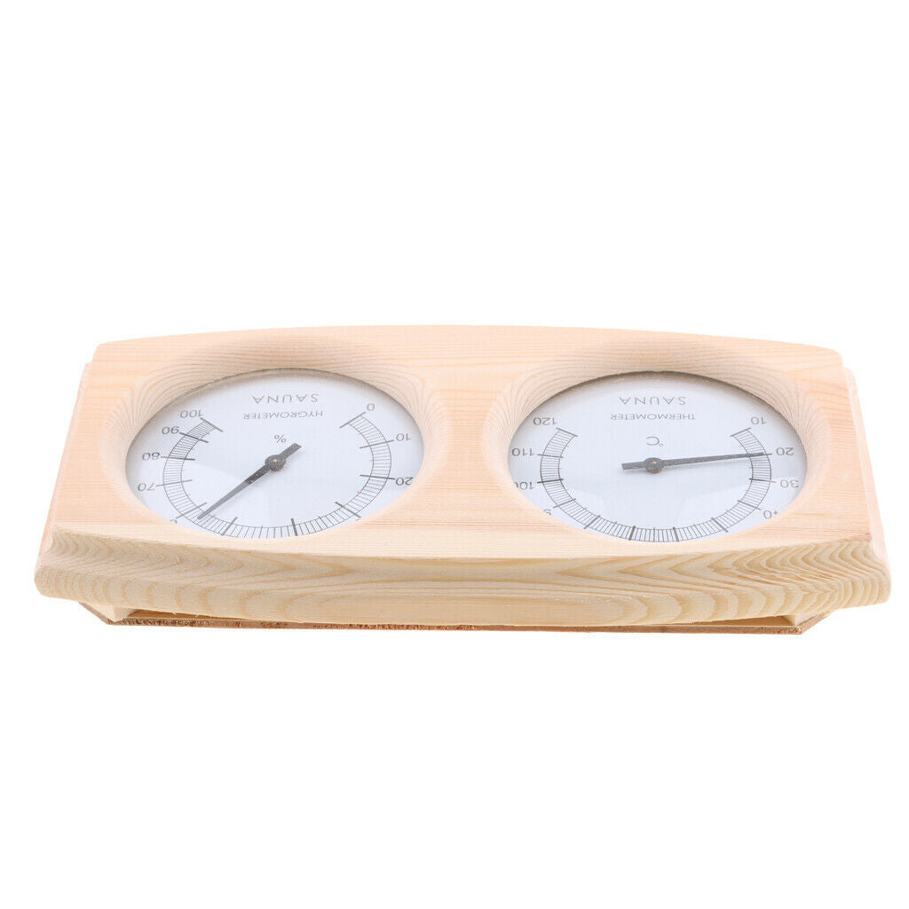 Wood Stylish Glass Fronted sauna Thermometer and Hygrometer (2 in 1 Design)