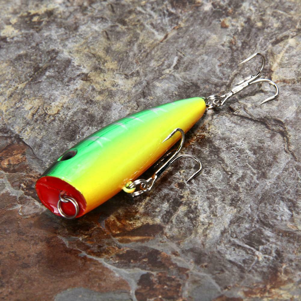 5pcs Popper Fishing Lures 5 Colors 10g Bait High Carbon Steel Hook Tackle @