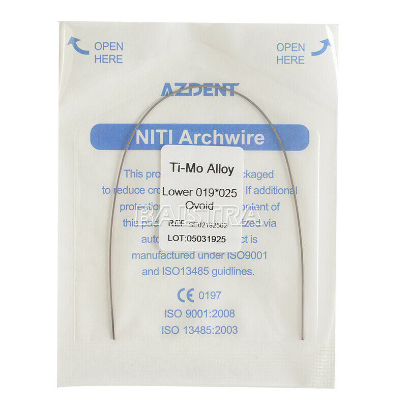200X AZDENT Dental Orthodontic Beta TMA  Arch Wire Ti-Mo Alloy 19X25 Lower