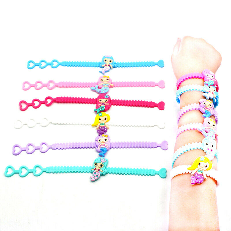 Mermaid Soft Silicone Bracelet Kids Mermaid Party Baby Shower Gifts Party.l8