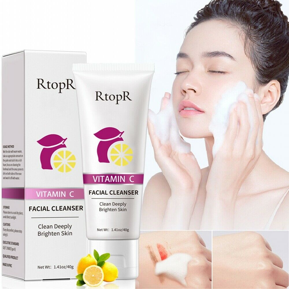 40g Vitamin C Facial Cleanser Acne Oil Control Firming Skin Care Deeply Clean