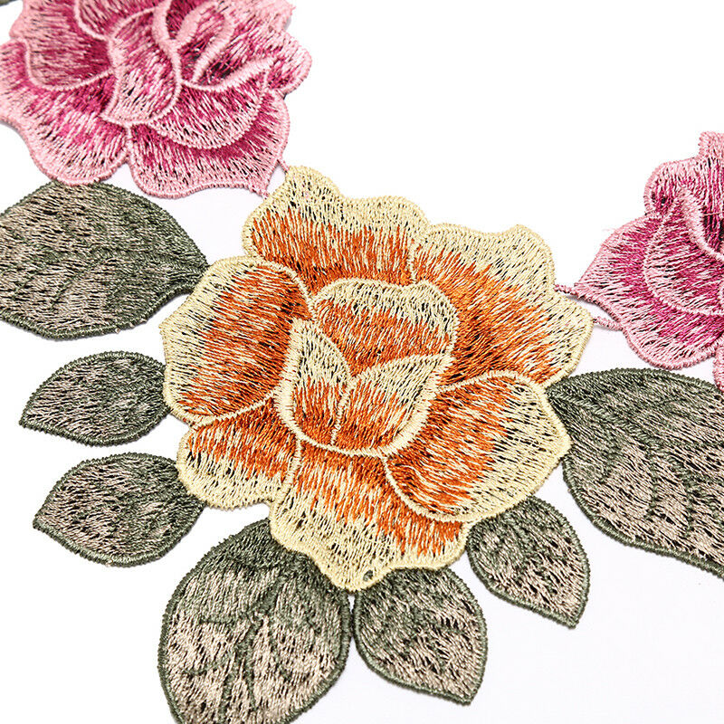diy embroidered floral lace neckline neck collar trim clothes sewing applique PT