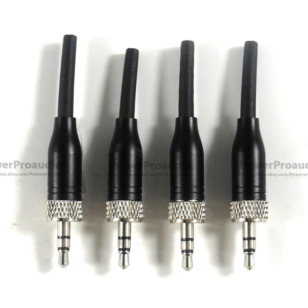 4pcs black 3.5mm Stereo Screw Lock Connector for Sennheiser EW100 EW300 EW500