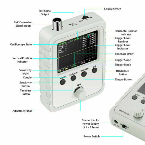 Fully Assembled 2.4 Inch LCD Display DS0150 Digital Oscilloscope 200KHz