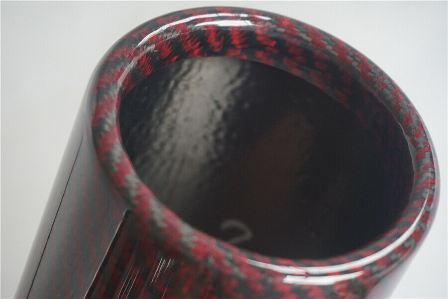 Car 101mm Universal Red Twill Carbon Fiber Cover Exhaust Muffler Pipe Tip case