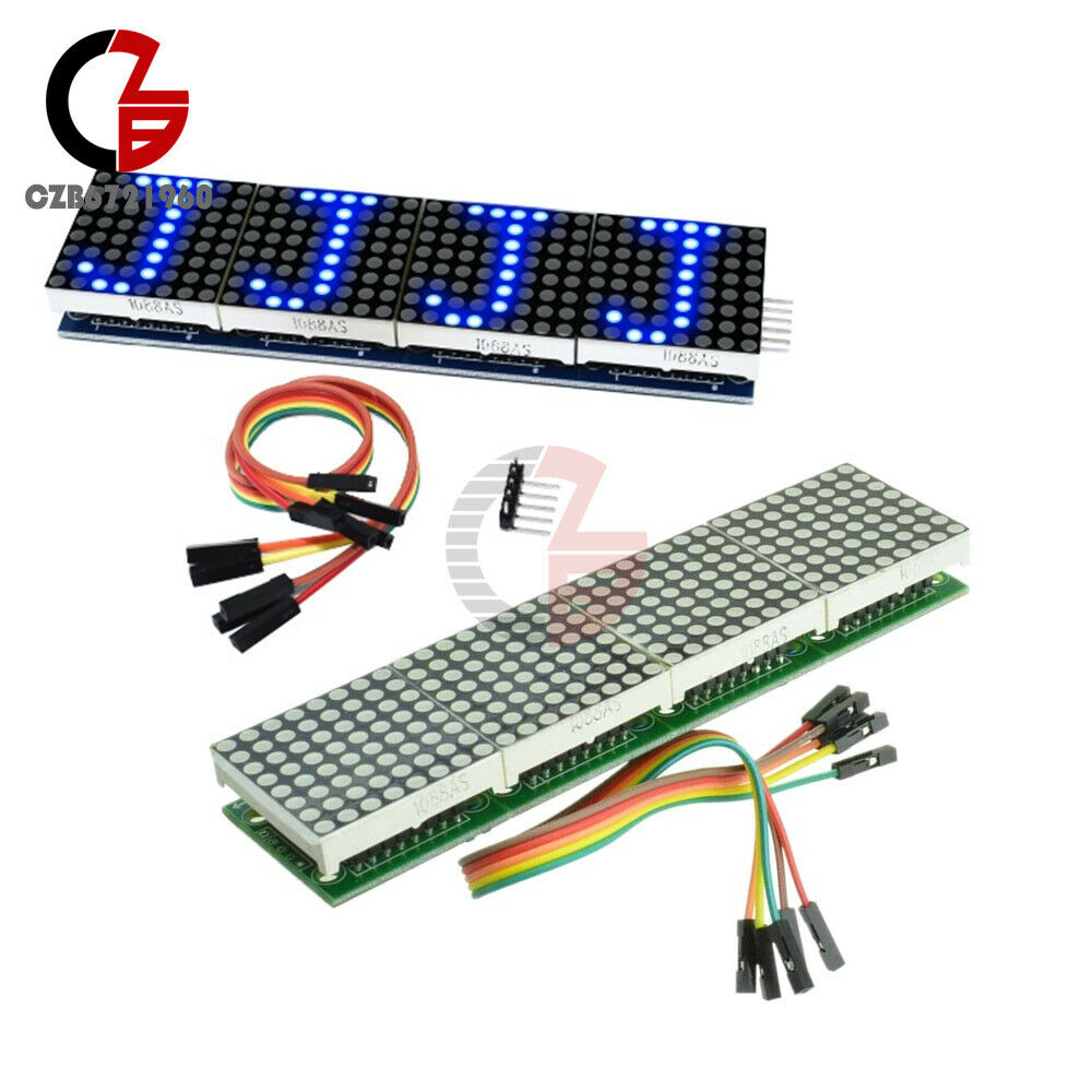 5V MAX7219 Blue LED 4 in 1 Display Dot led Matrix MCU Control Module Fit Arduino