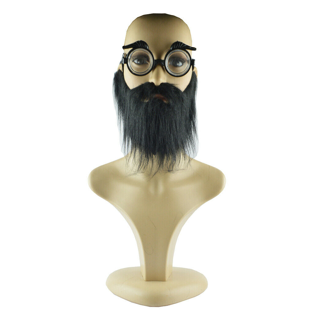 Black Long Mustache Glasses Set Costume Accessory