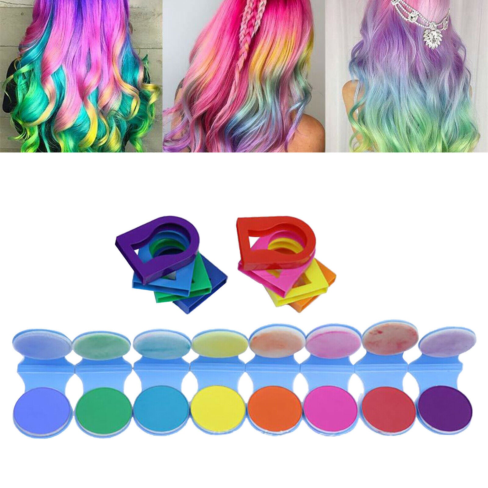 8-Color Hair Dye Chalks Teens Hair Coloring Powder Women Kit Glitter Gift