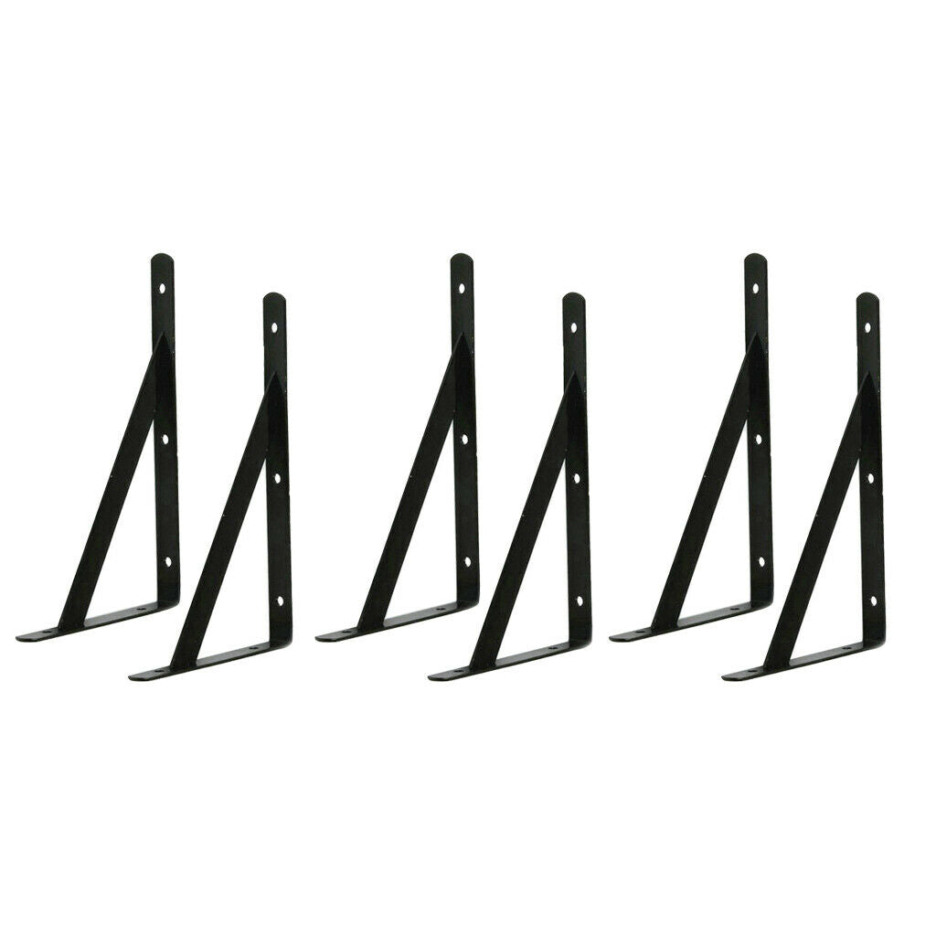 3 Sets Wall Mounted Shelf Bracket DIY Plank Rack Support Holder 20cmx12cm