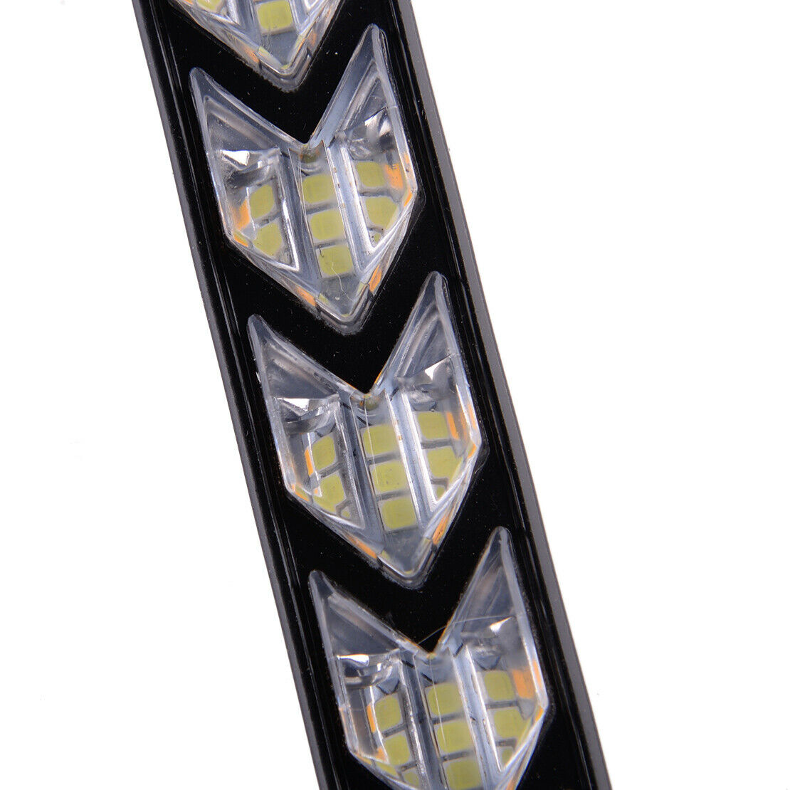 2xCar 6 LED Yellow/White Switchback Flowing Strip Arrow DRL Turn Signal Light