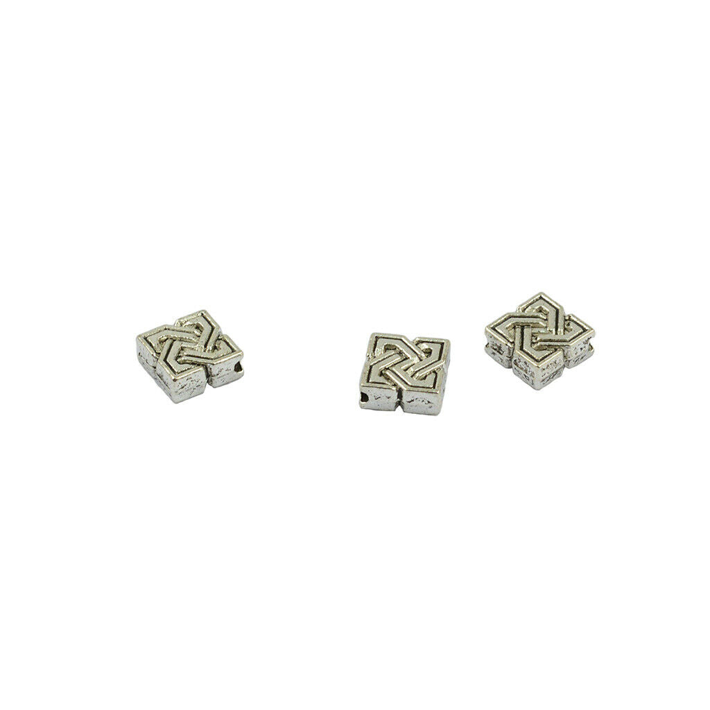 100 Pieces Celtic Knot Connector Beads 7x7mm Spacer Beads for Earring Bracelet