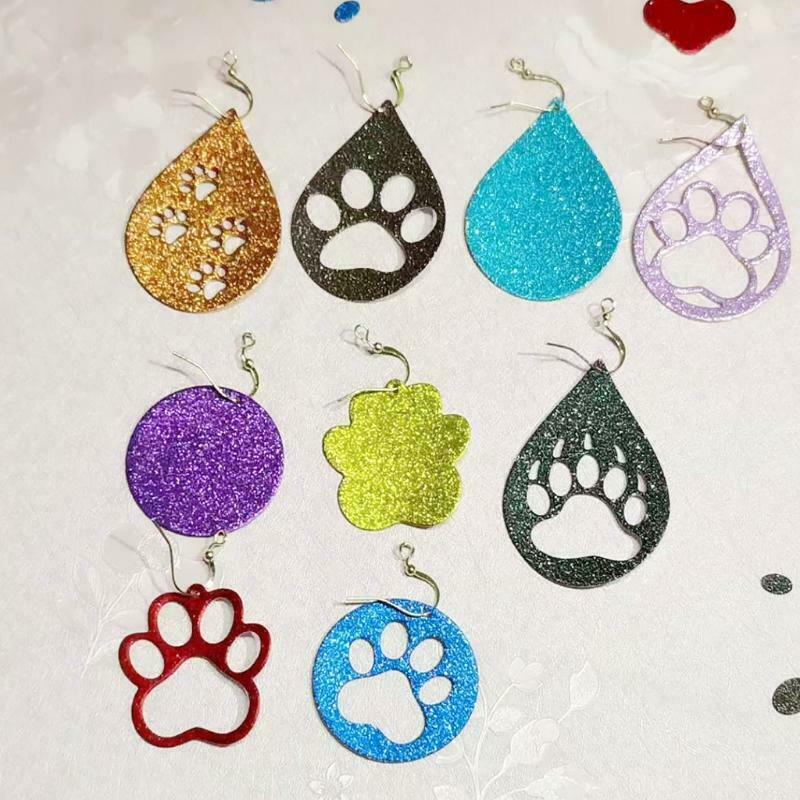 Earring Die Cuts, DIY Scrapbook Paw Teardrop Cutting Dies for Making Earrings