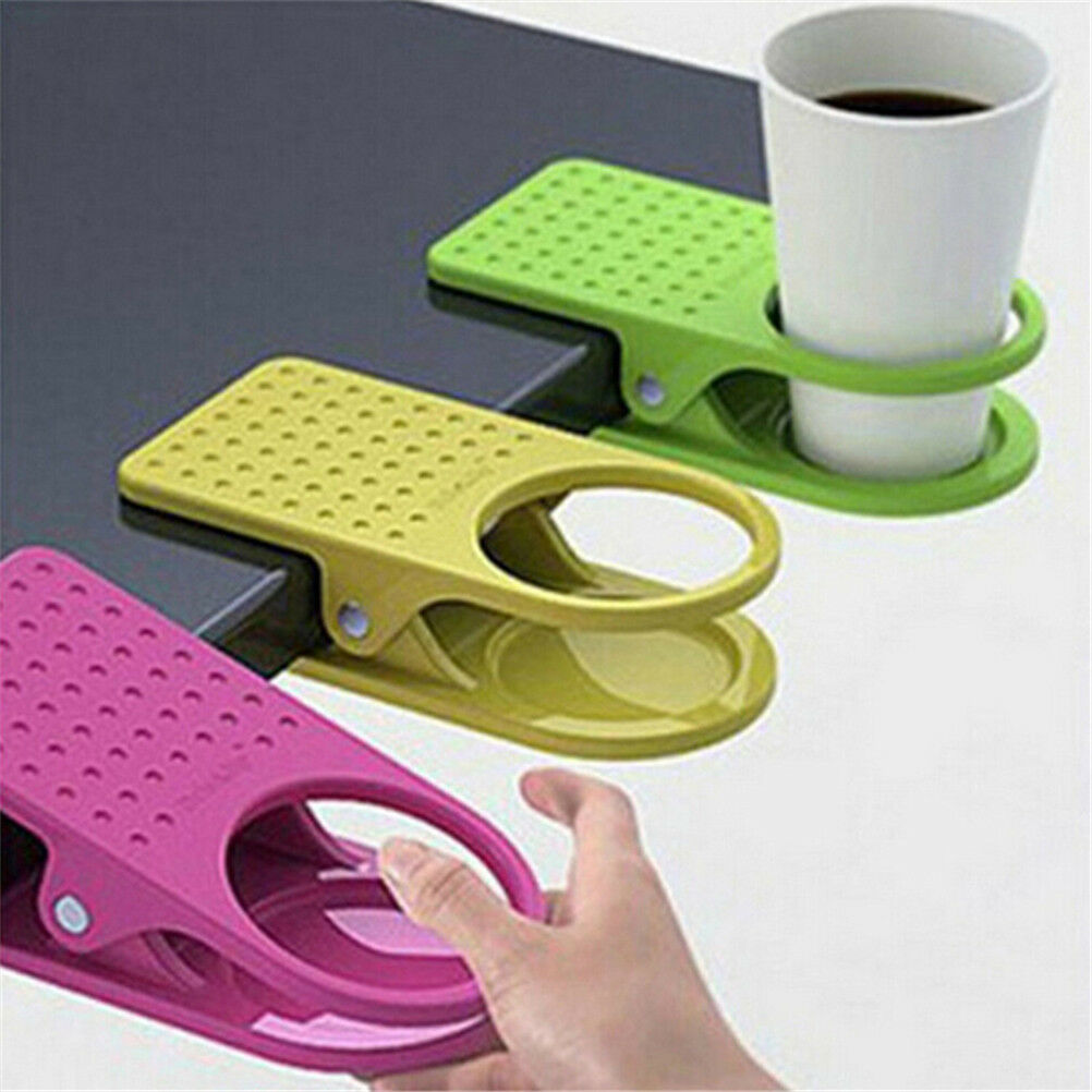Cup Drink Holder Clip Coffee Mug Desk Lap Folder Holder Office Supplie.l8
