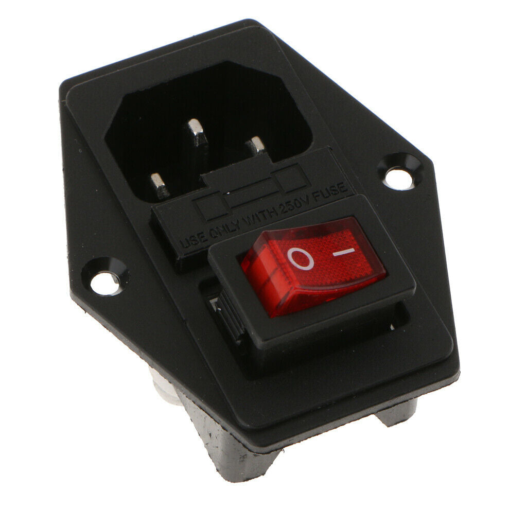 3pin Male Outlet Inlet Module Plug Fuse Switch Parts