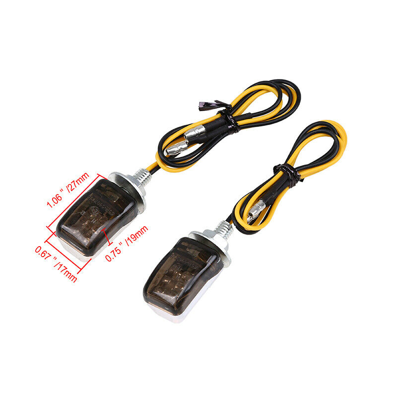 6mm LED Black ABS Motorcycle Turn Signal Lights 12V Indicators Universal Blinker